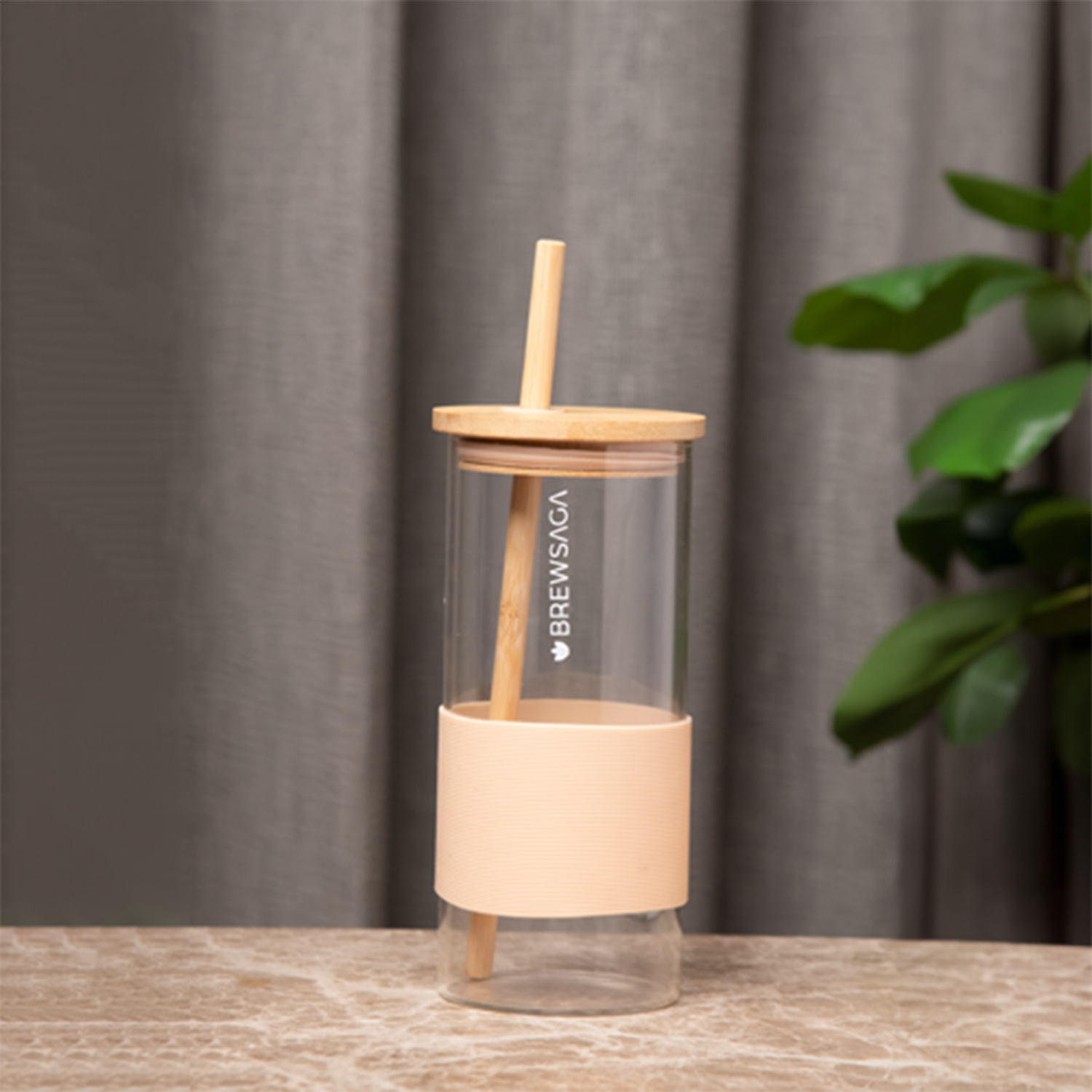 Glass Tumbler with Lid And Silicon Sleeve