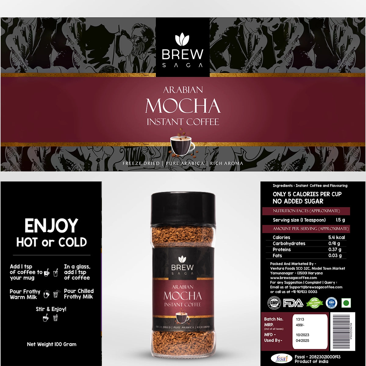 Arabian Mocha 100 gram + Free Premium Mug Combo – Brewsaga Coffee